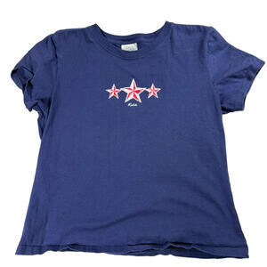 Reebok T Shirt Womens XL Vintage Y2K Blue Star Graphic Tee Streetwear Rare Fit!!